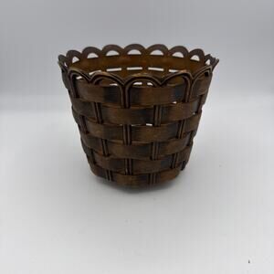 EMSA Wicker Plastic Pot Cover Planter Cache Vintage West Germany MCM Retro Boho